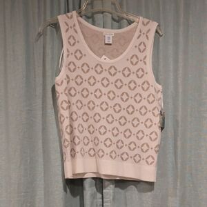 Sigrid Olsen Cream Patterned Tank Top